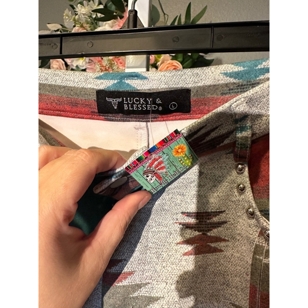 Lucky & Blessed Multicolor Jean Shorts - Picture 4 of 4